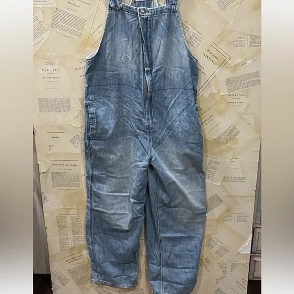 Free People Hunter Denim Overall We The Free Adjustable Straps Slouchy Century - Picture 5 of 5